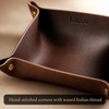 Hand-stitched corners with waxed Italian thread