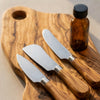 Alba olive wood board with cheese knives and care oil
