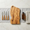 Alba olive wood board with cheese knives and care oil