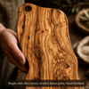 Single-slab olive wood, swirled dense grain