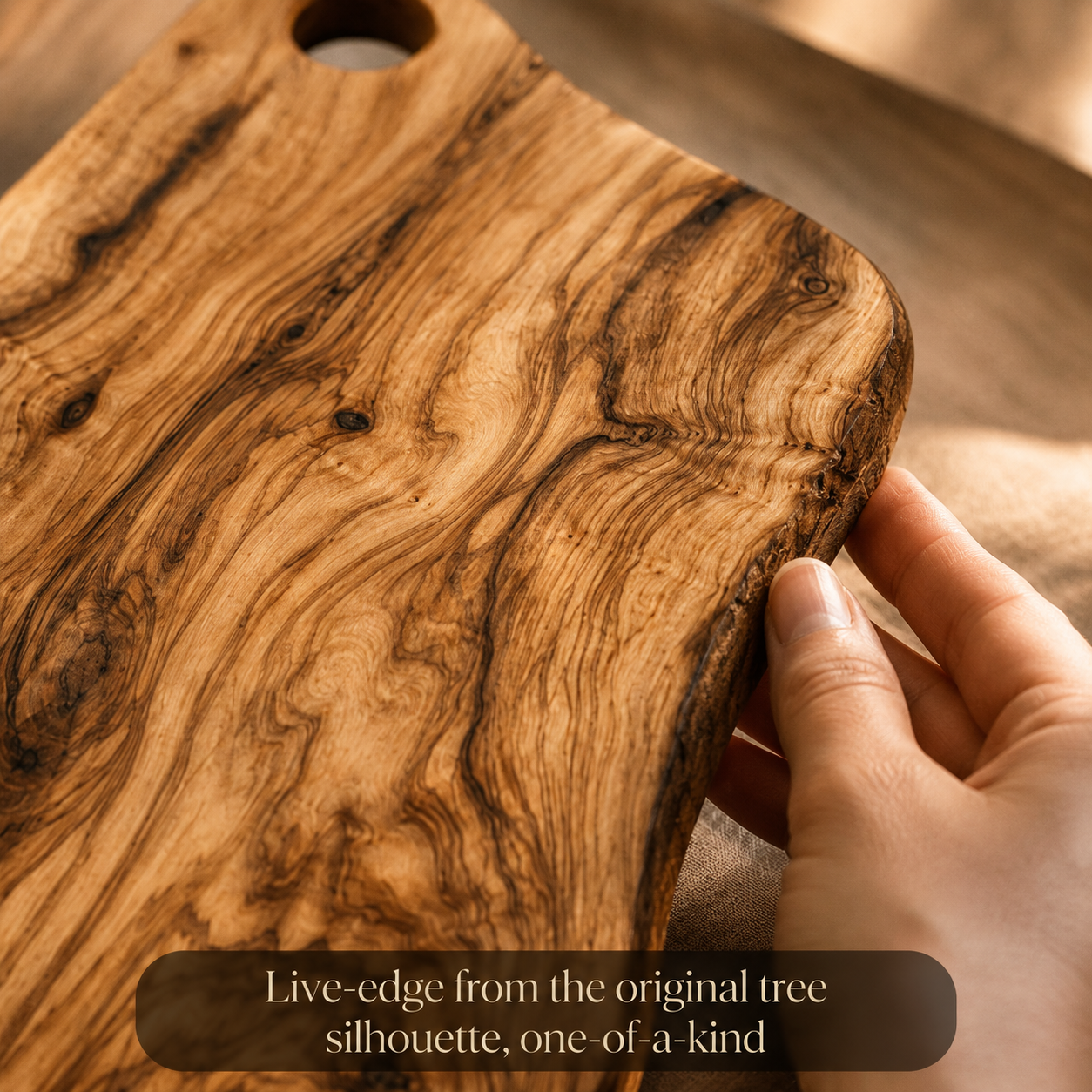 Live-edge from the original tree silhouette