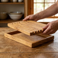 Alba Olive Wood Bread Board with Crumb Tray