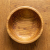 The Alba Olive Wood Salad Bowl seen from above, the full grain readable