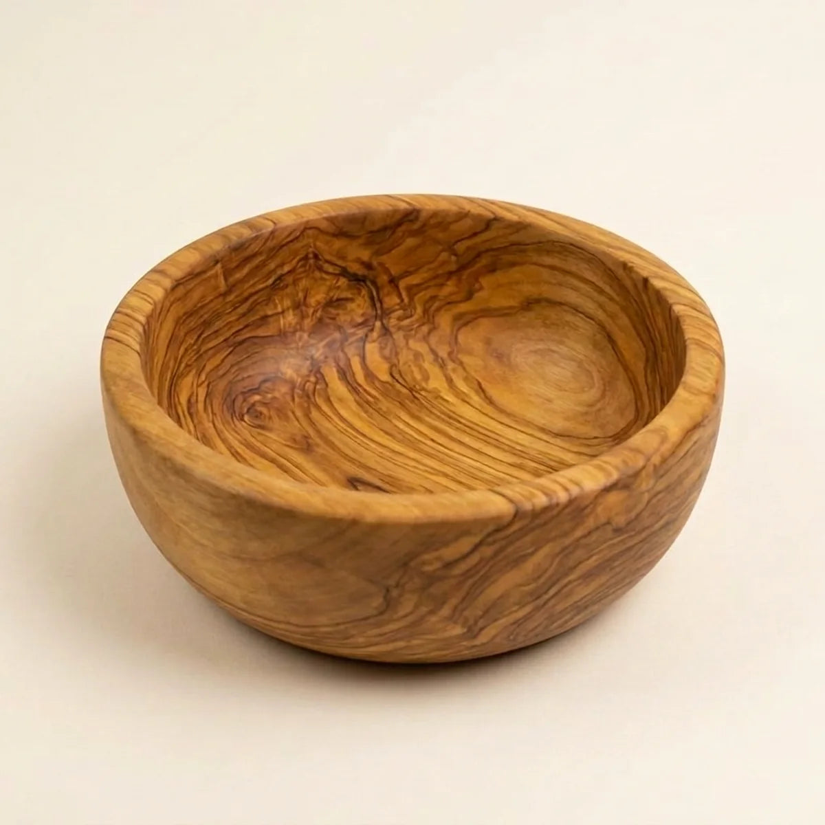 The Alba Olive Wood Salad Bowl alone on a plain background